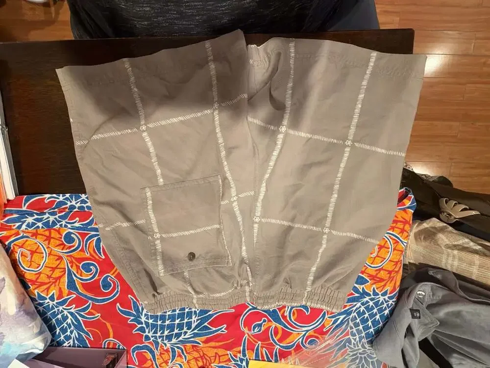 Fabletics The Cabana Short in Tan Grid Print